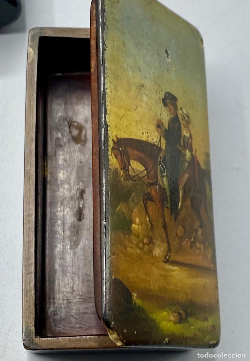 Antig&uuml;edades: 4 CAJAS DE RAP&Eacute;. MADERA, PAPIER MACH&Eacute;, NACAR Y LACA - Foto 3