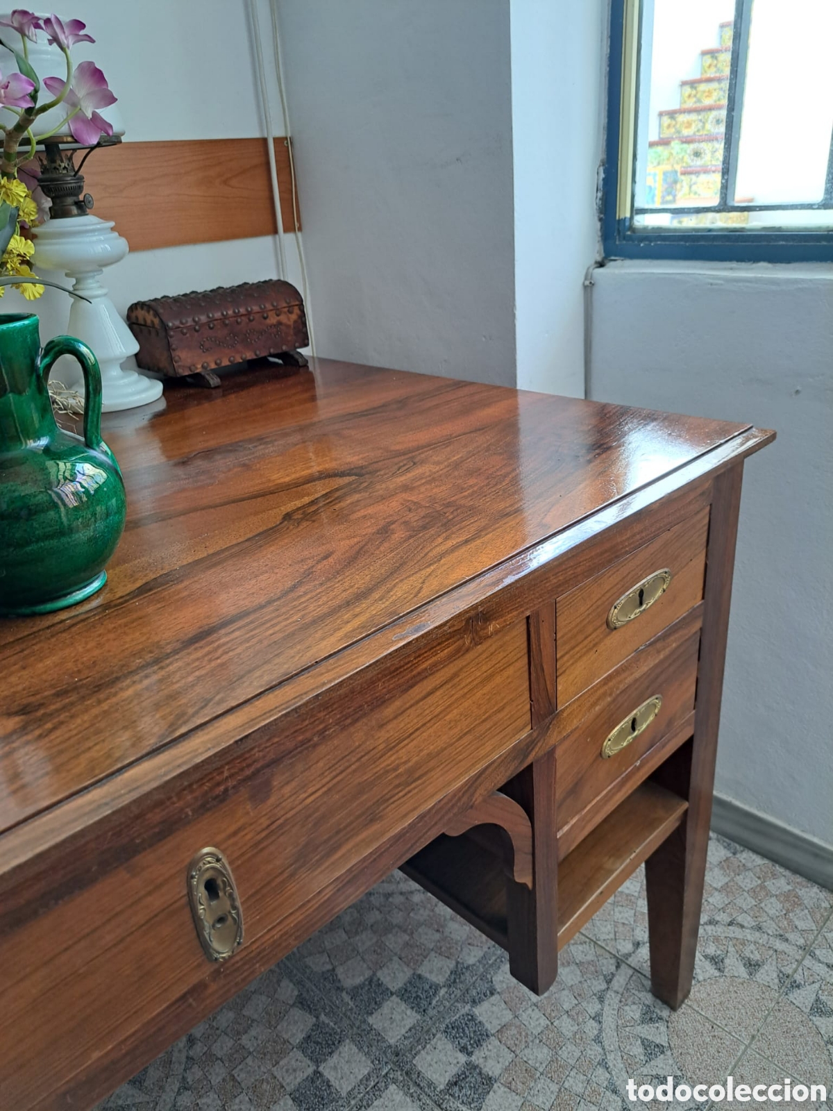 Antig&uuml;edades: Mesa escritorio antigua - Foto 2