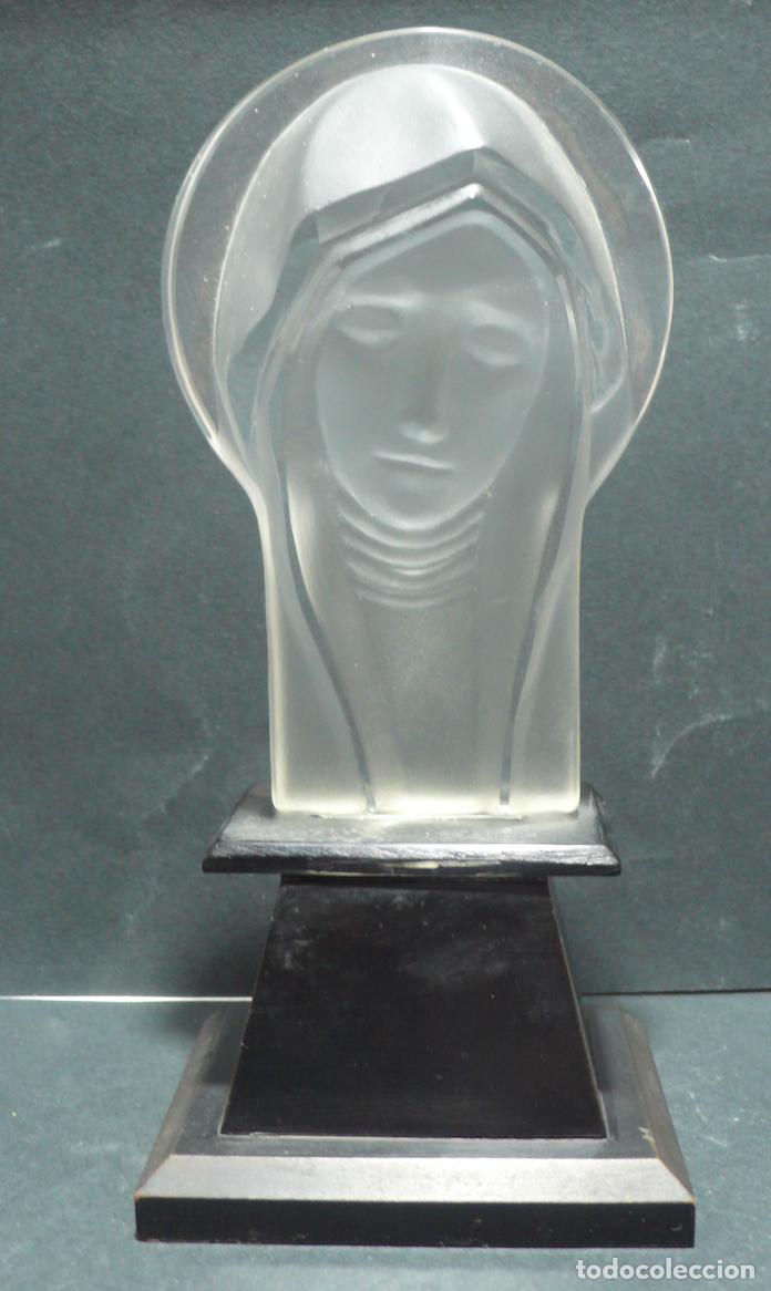 Antig&uuml;edades: VIRGEN DE CRISTAL CON PEANA DE AMDERA - Foto 1