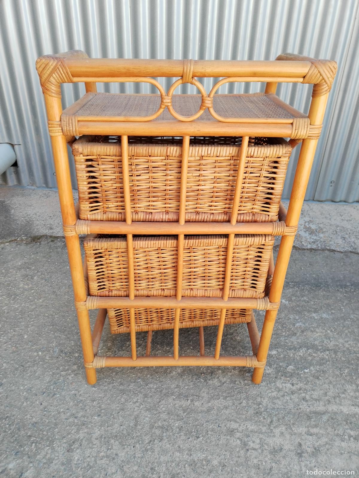 Antig&uuml;edades: comoda con 3 cajones de mimbre y rat&aacute;n - Foto 6
