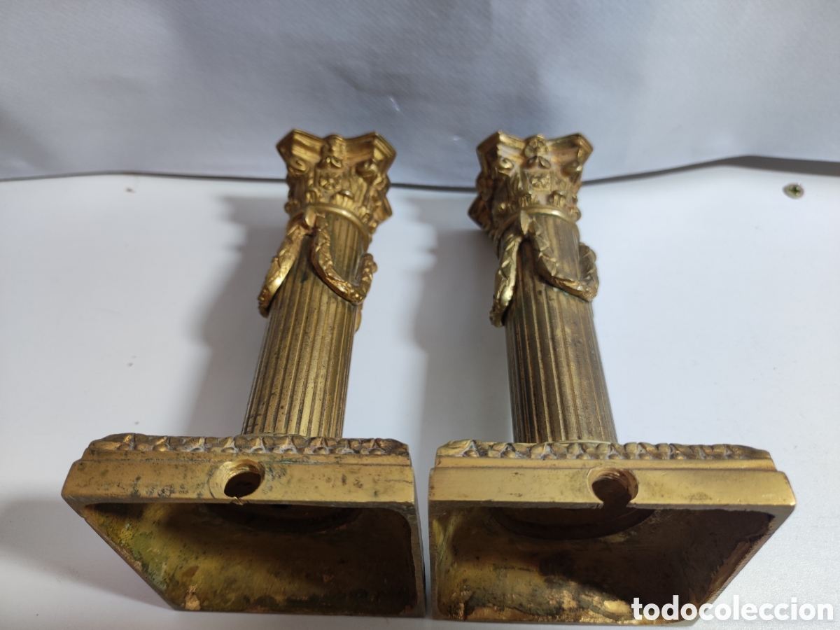Antig&uuml;edades: Candeleros Imperio pareja - Foto 7