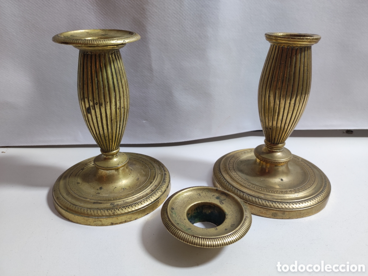 Antig&uuml;edades: Candeleros imperio pareja - Foto 5