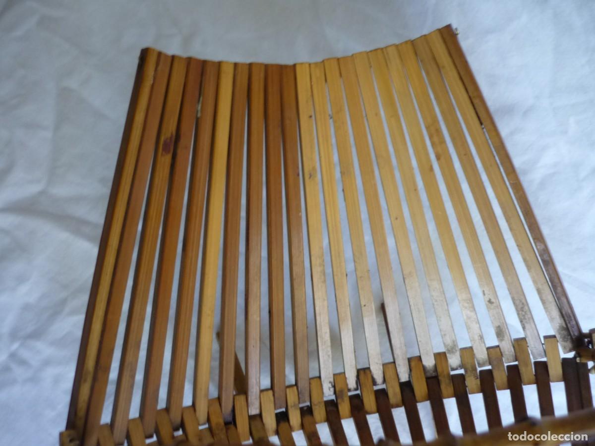 Antig&uuml;edades: Cesta de fruta plegable fabricada en bamb&uacute; - Foto 4