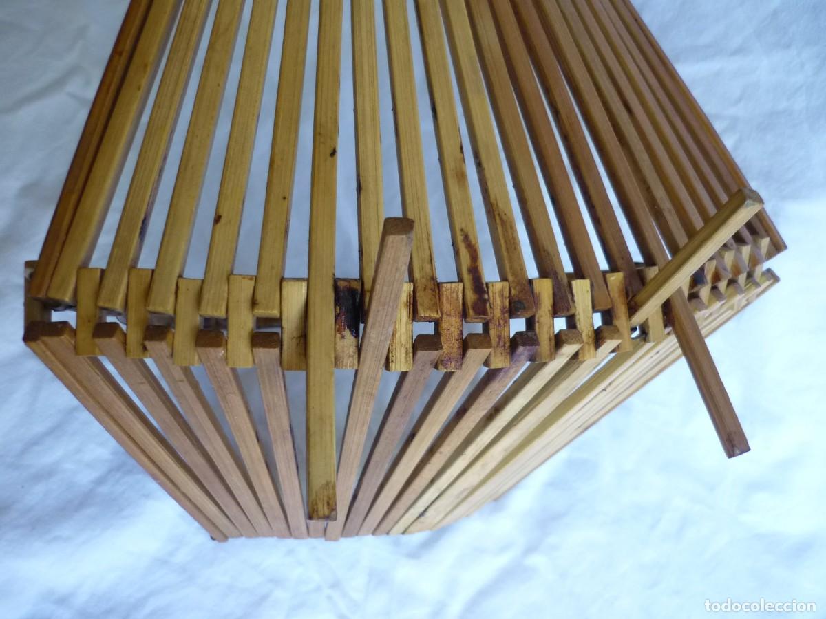 Antig&uuml;edades: Cesta de fruta plegable fabricada en bamb&uacute; - Foto 7