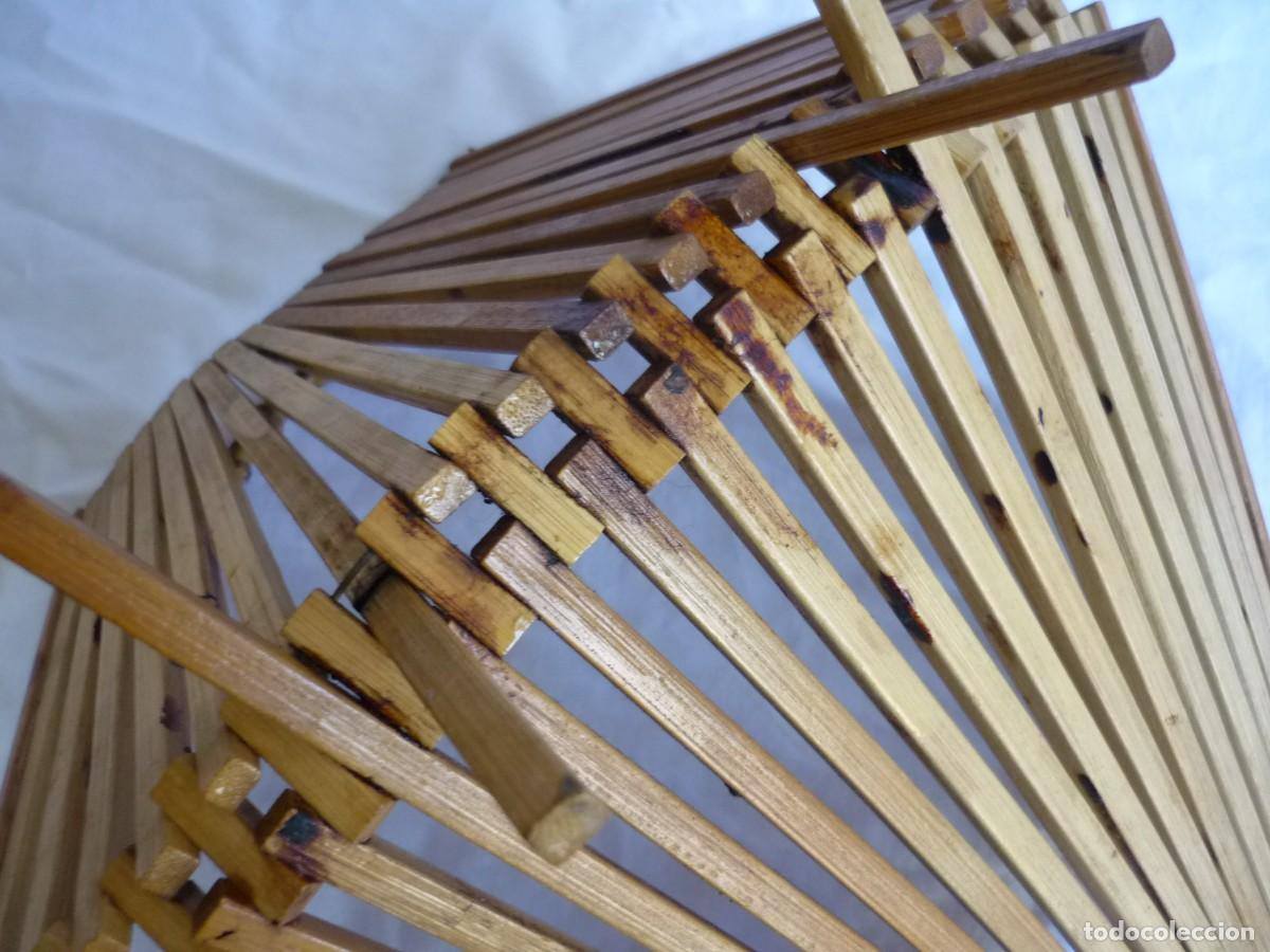 Antig&uuml;edades: Cesta de fruta plegable fabricada en bamb&uacute; - Foto 9