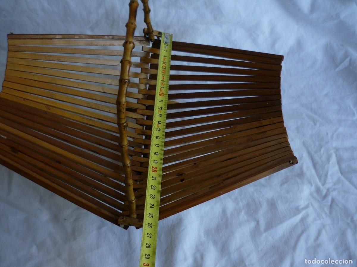 Antig&uuml;edades: Cesta de fruta plegable fabricada en bamb&uacute; - Foto 13