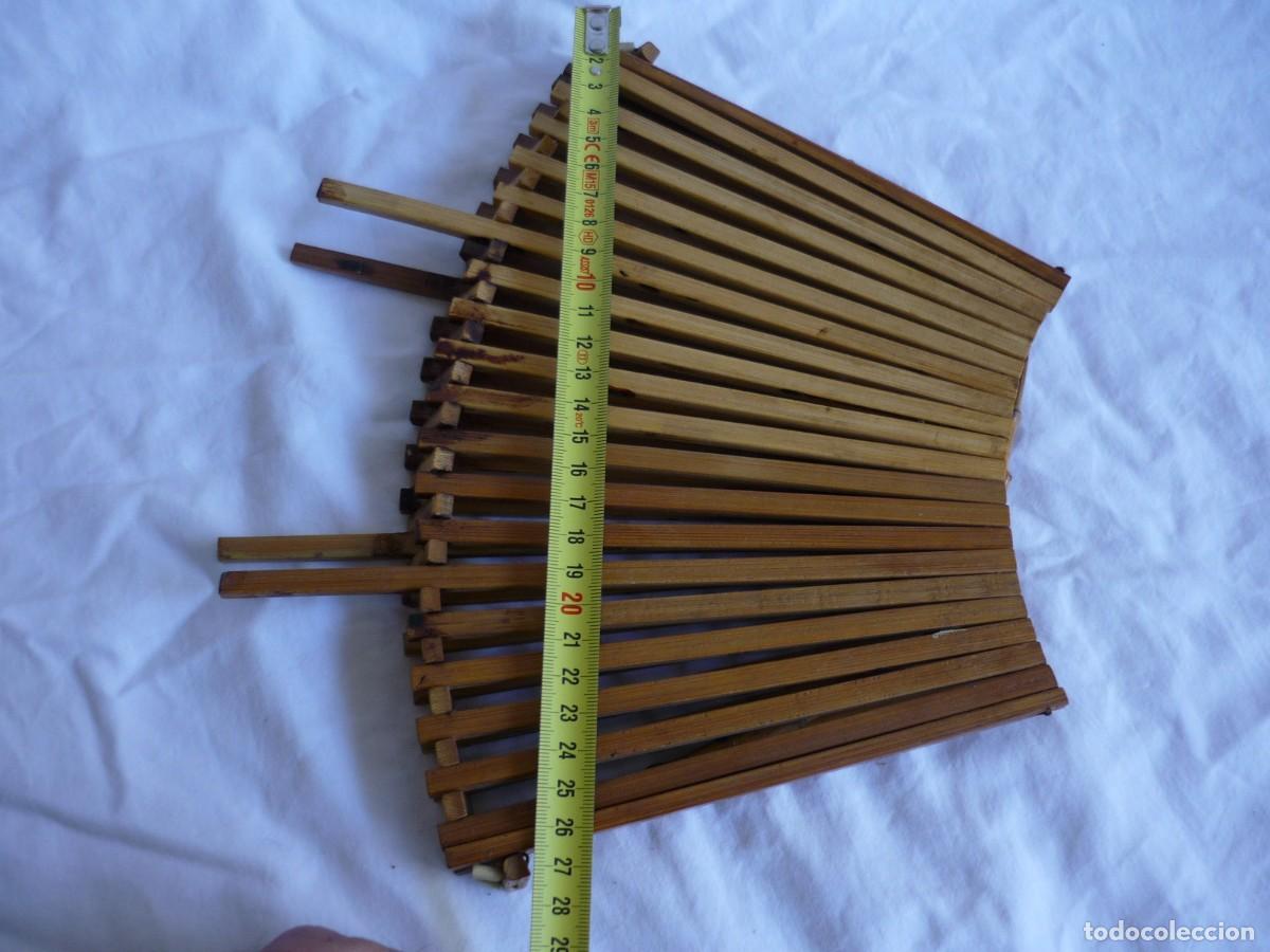 Antig&uuml;edades: Cesta de fruta plegable fabricada en bamb&uacute; - Foto 15