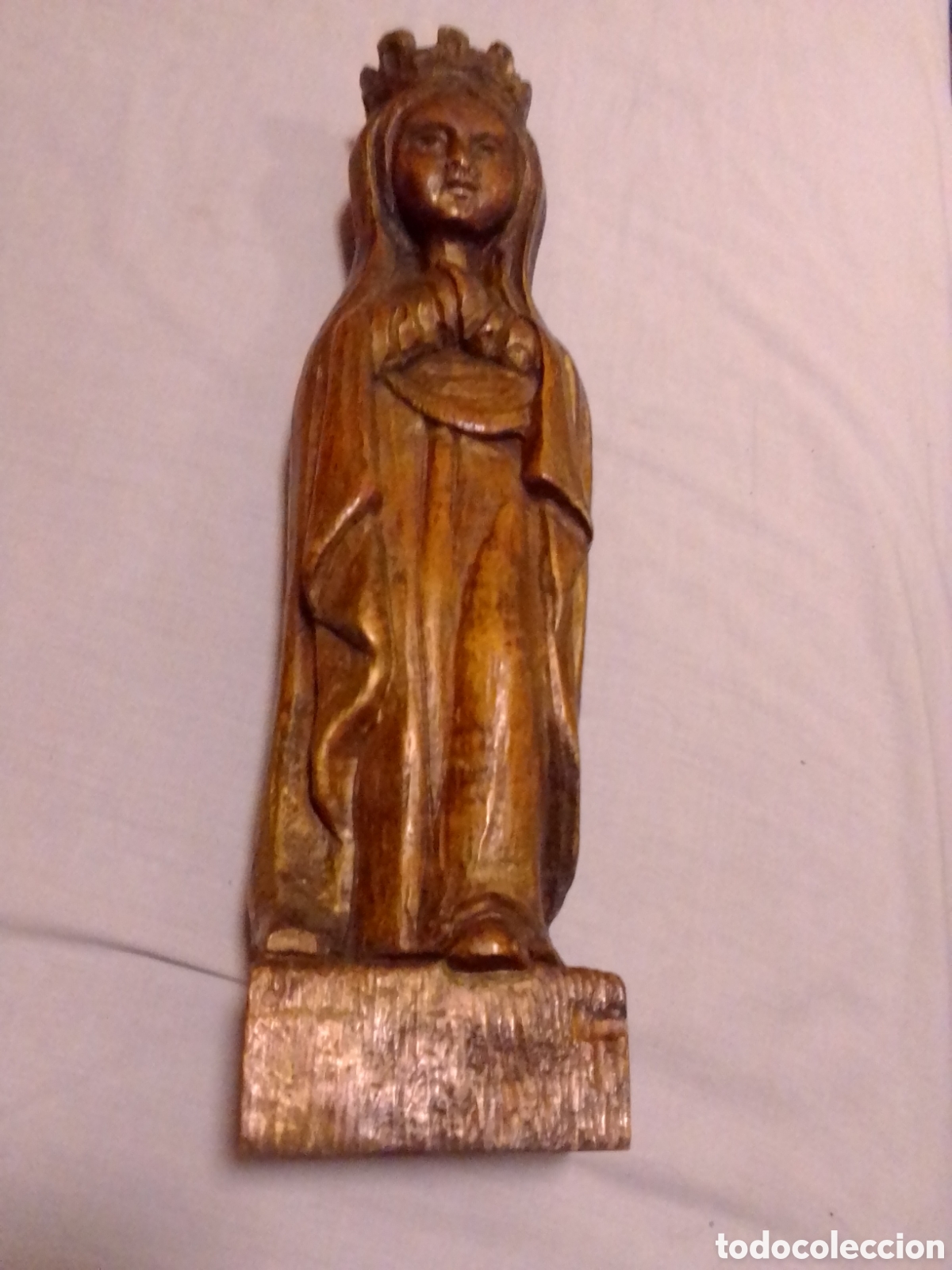 Antig&uuml;edades: VIRGEN ANTIGUA TALLADA A MANO - Foto 3