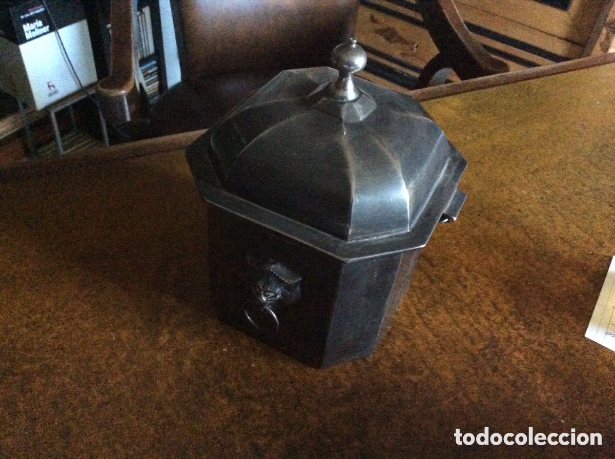Antig&uuml;edades: Caja de t&eacute; metal plateado - Foto 1