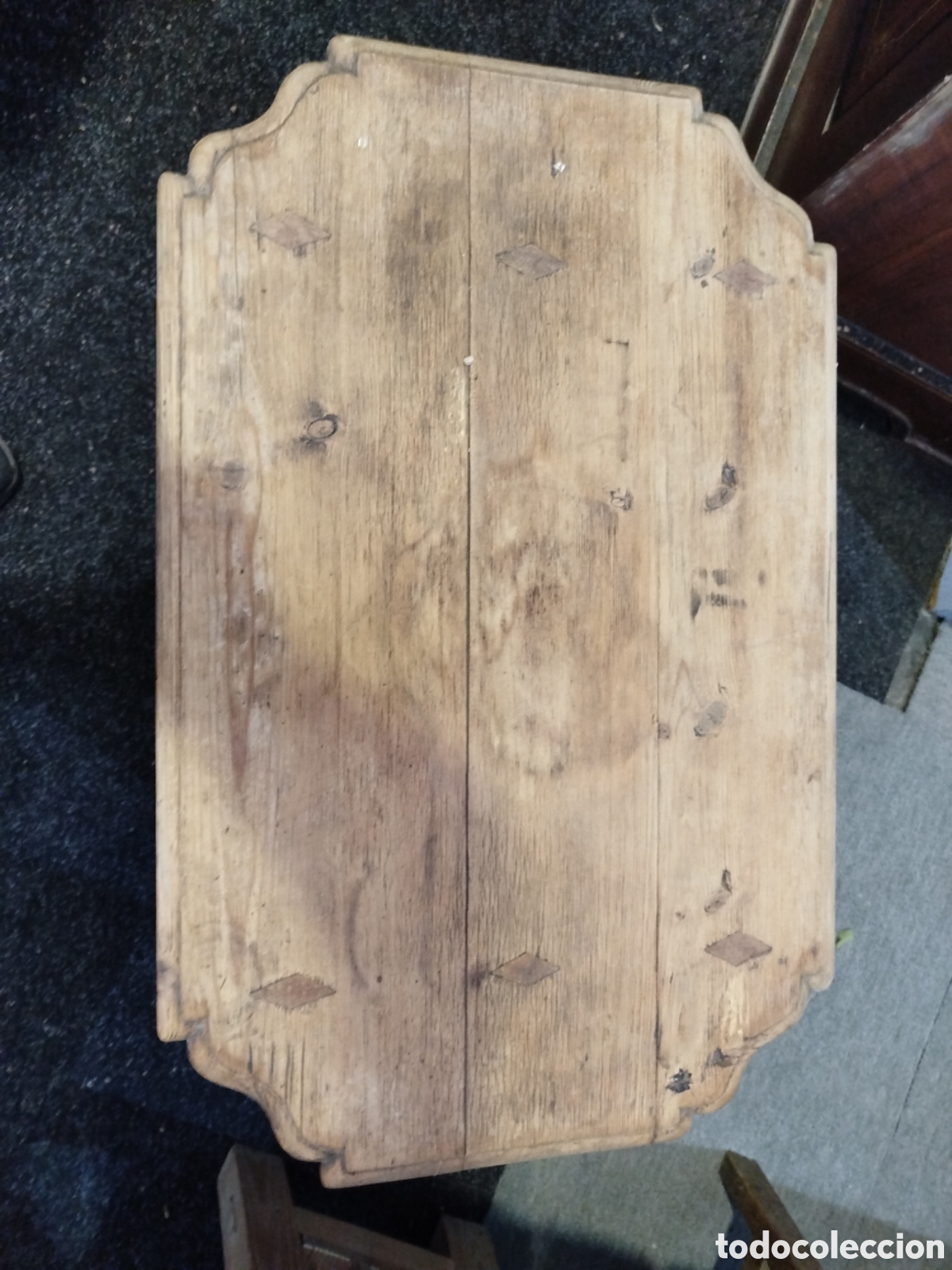 Antig&uuml;edades: Mesa tocinera auxiliar con caj&oacute;n de un bargue&ntilde;o - Foto 10