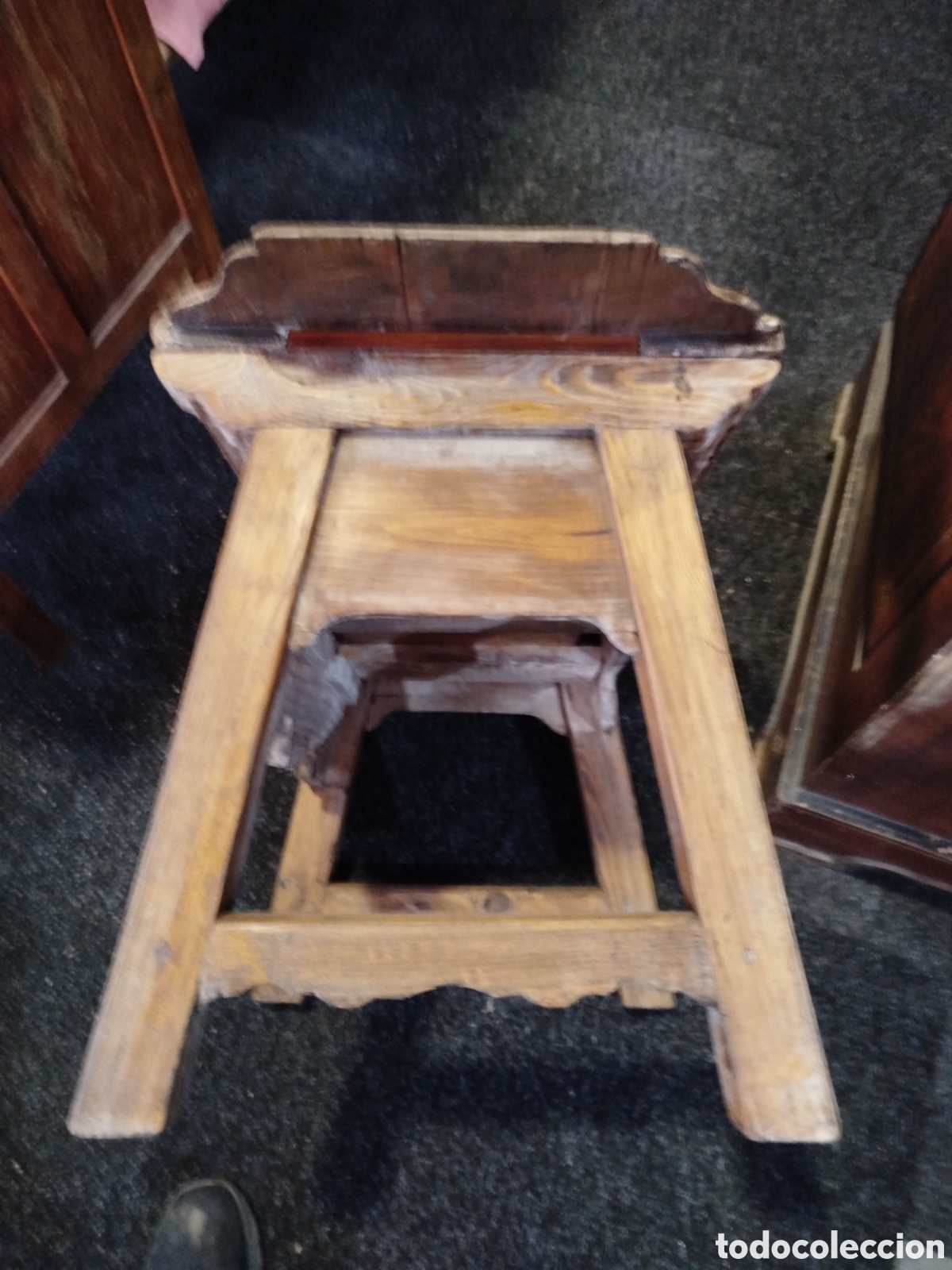 Antig&uuml;edades: Mesa tocinera auxiliar con caj&oacute;n de un bargue&ntilde;o - Foto 12
