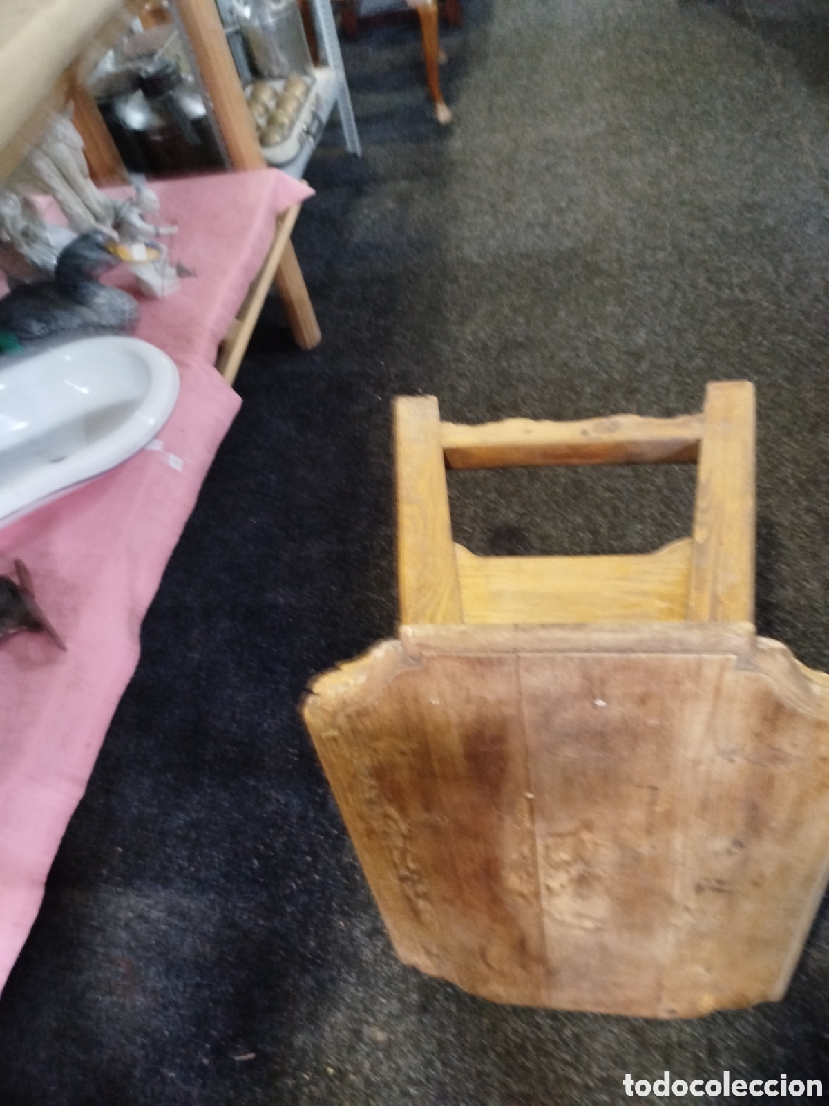 Antig&uuml;edades: Mesa tocinera auxiliar con caj&oacute;n de un bargue&ntilde;o - Foto 14