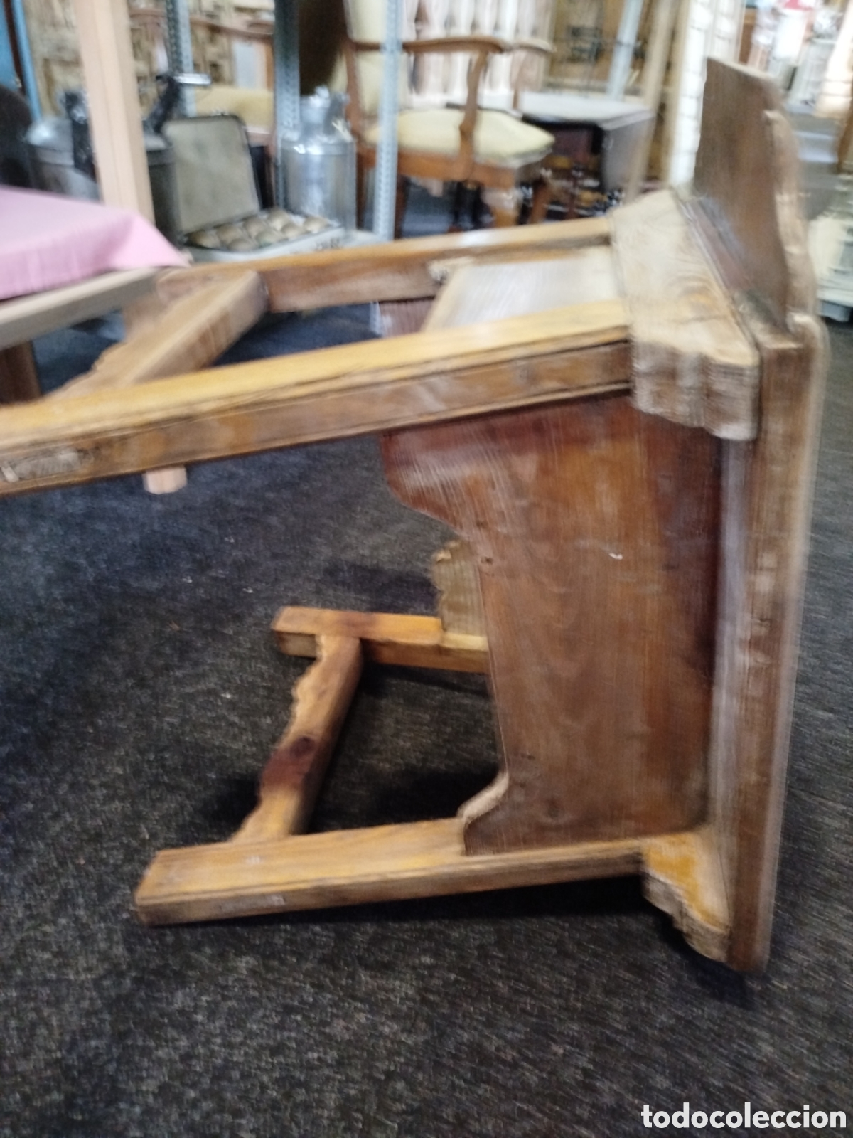 Antig&uuml;edades: Mesa tocinera auxiliar con caj&oacute;n de un bargue&ntilde;o - Foto 16