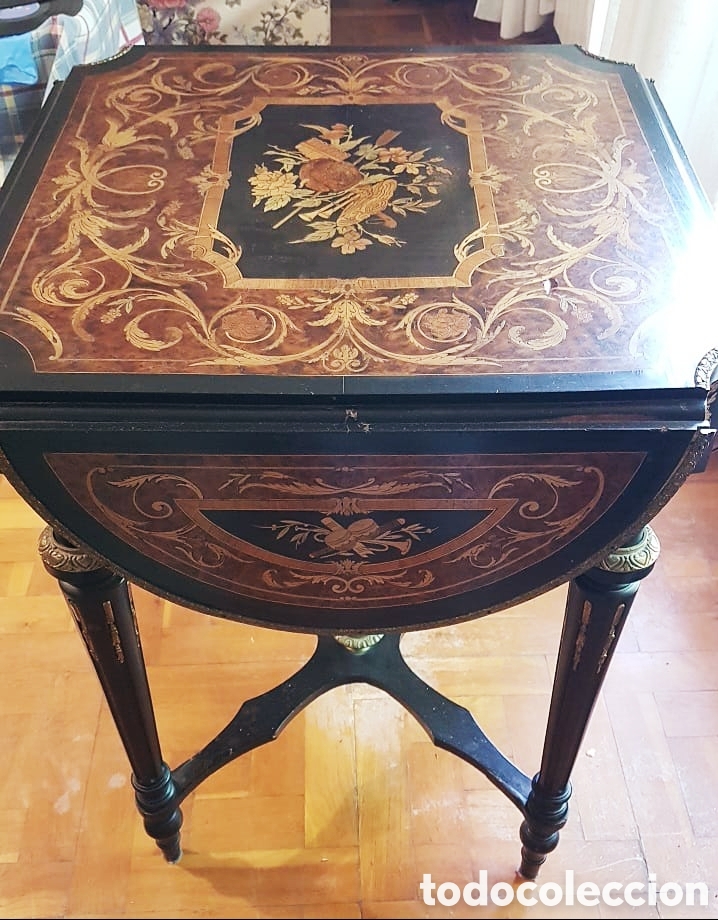Antig&uuml;edades: Mesa de Marqueter&iacute;a Estilo Luis XVI - Foto 3