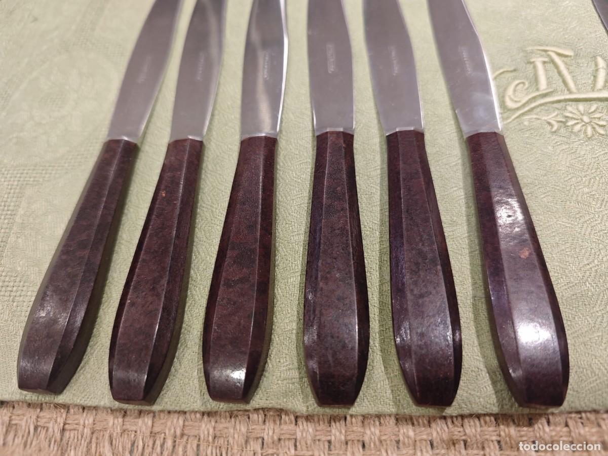 Antig&uuml;edades: 12 cuchillos de mesa mango baquerita - Foto 5