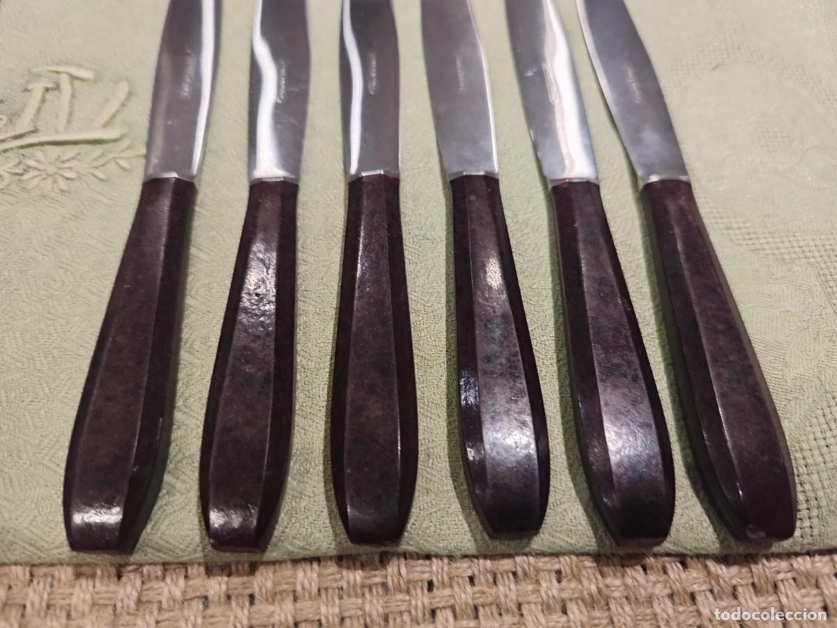 Antig&uuml;edades: 12 cuchillos de mesa mango baquerita - Foto 6