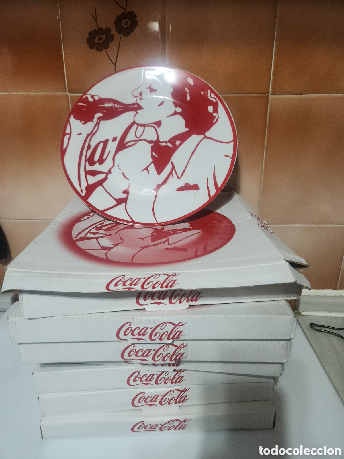 Antig&uuml;edades: Lote de 8 platos de Coca-Cola - Foto 1