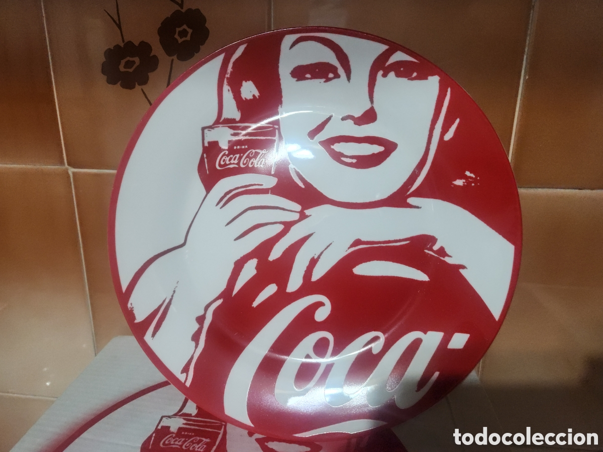 Antig&uuml;edades: Lote de 8 platos de Coca-Cola - Foto 2