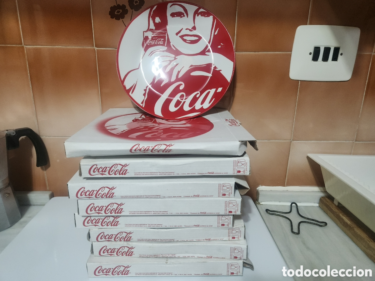 Antig&uuml;edades: Lote de 8 platos de Coca-Cola - Foto 1