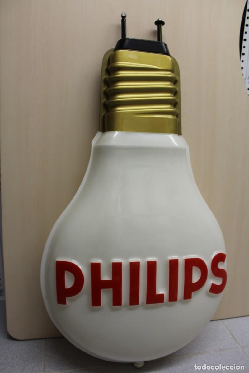 Antig&uuml;edades: ANTIGUO LUMINOSO BOMBILLA PHILIPS - Foto 3