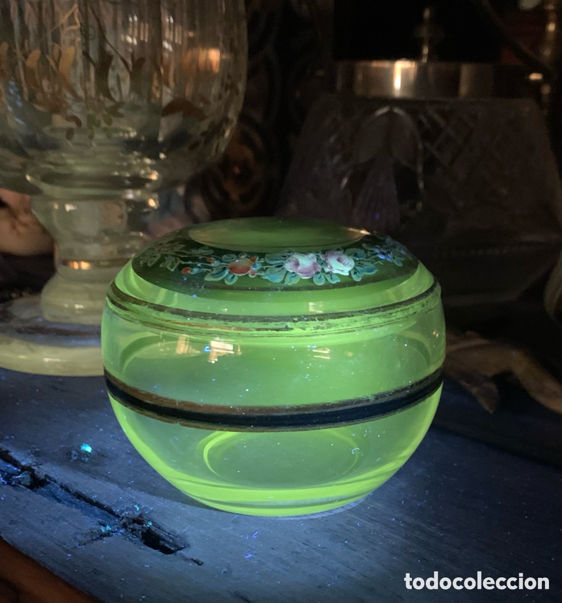 Antig&uuml;edades: Caja de vidrio esmaltado. S.XIX - Foto 12