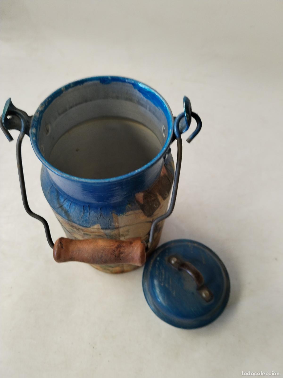 Antig&uuml;edades: lechera de aluminio decorada - Foto 3