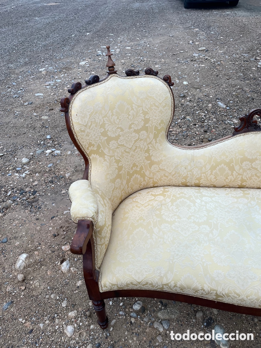 Antig&uuml;edades: TRESILLO O SOFA ISABELINO - Foto 4