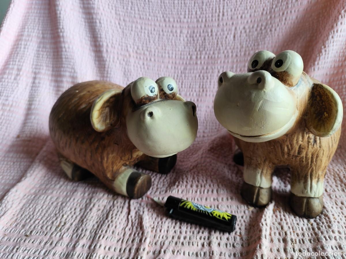 Antig&uuml;edades: 2 FIGURAS DE OVEJAS 18 CM - Foto 1