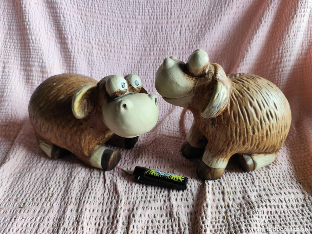 Antig&uuml;edades: 2 FIGURAS DE OVEJAS 18 CM - Foto 2