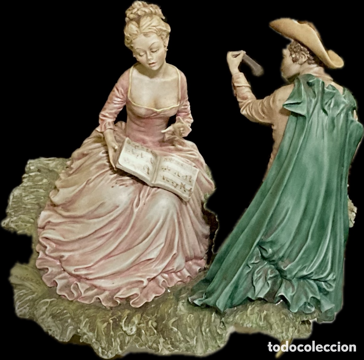 Antig&uuml;edades: Capodimonte. Escena de dos figuras ,rom&aacute;ntica - Foto 1