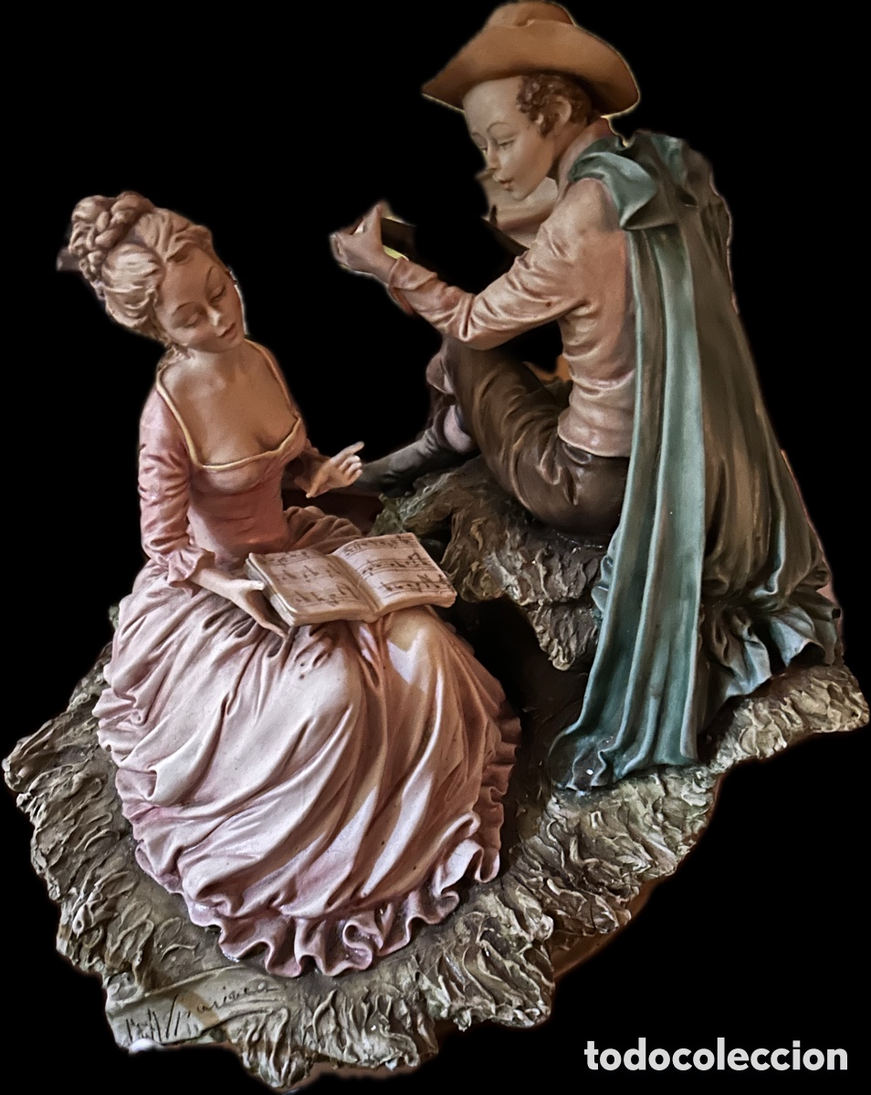 Antig&uuml;edades: Capodimonte. Escena de dos figuras ,rom&aacute;ntica - Foto 8