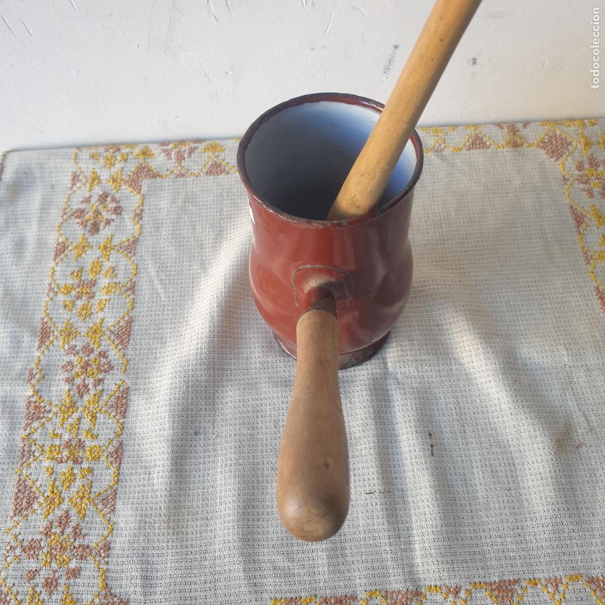Antig&uuml;edades: ANTIGUA CHOCOLATERA DE CHAPA ESMALTADA - Foto 4