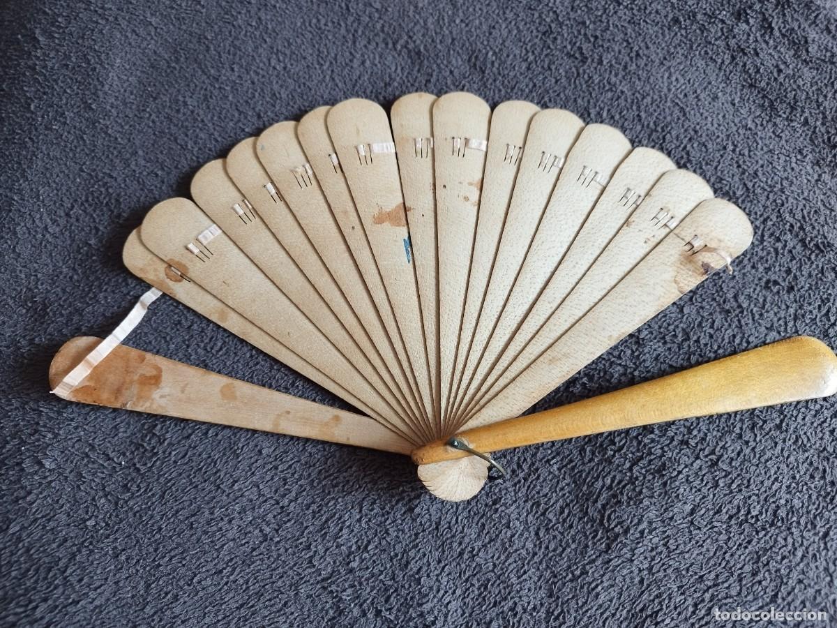 Antig&uuml;edades: Abanico madera pintado a mano - Foto 5