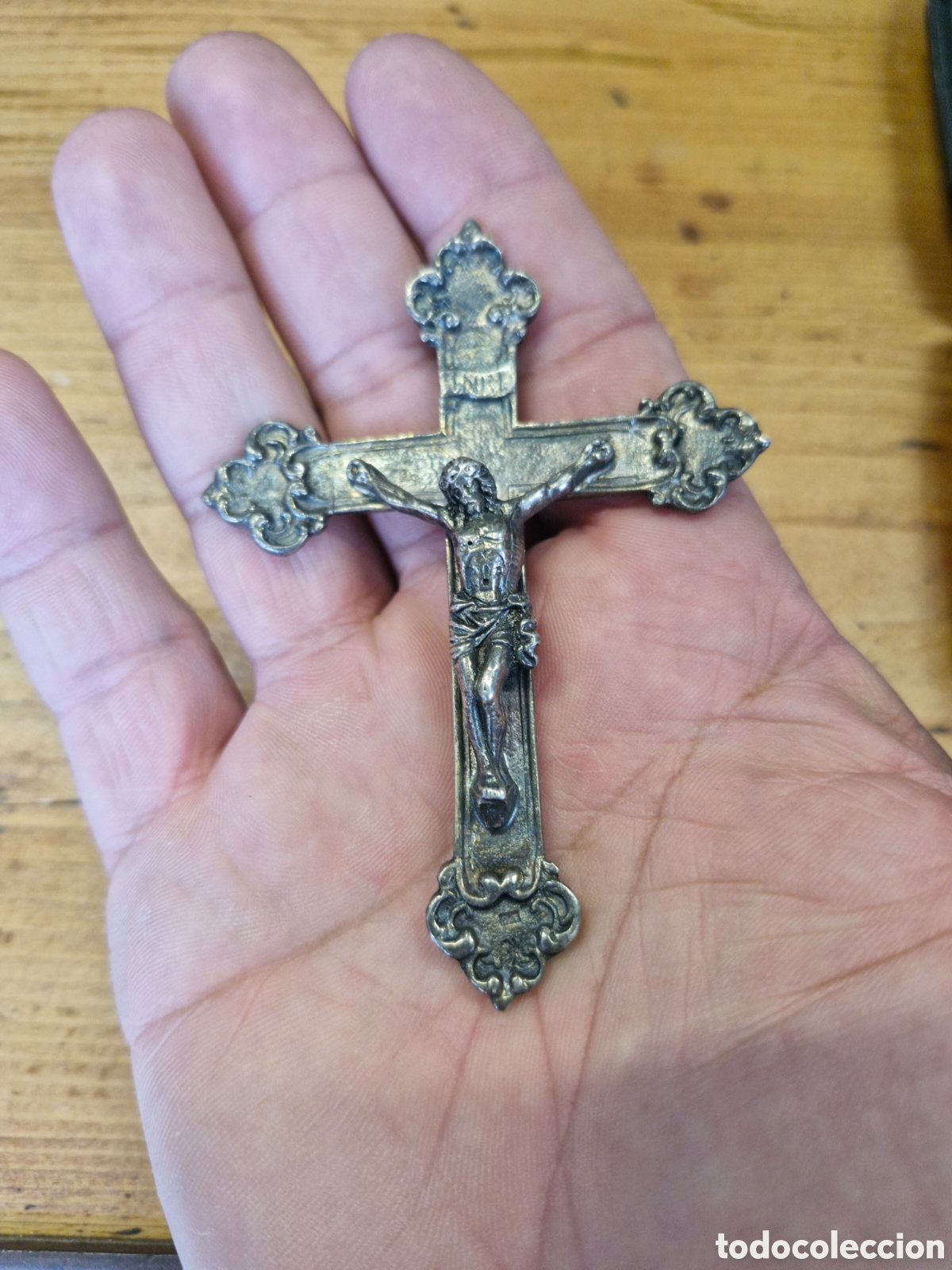 Antiquit&eacute;s: Preciosa y antigua cruz de plata