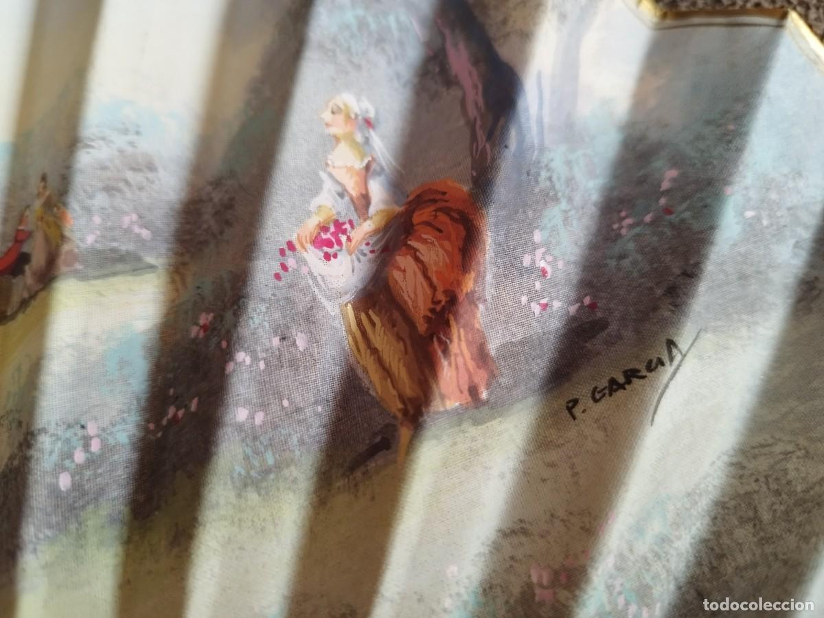 Antig&uuml;edades: Abanico pintado a mano - Foto 5