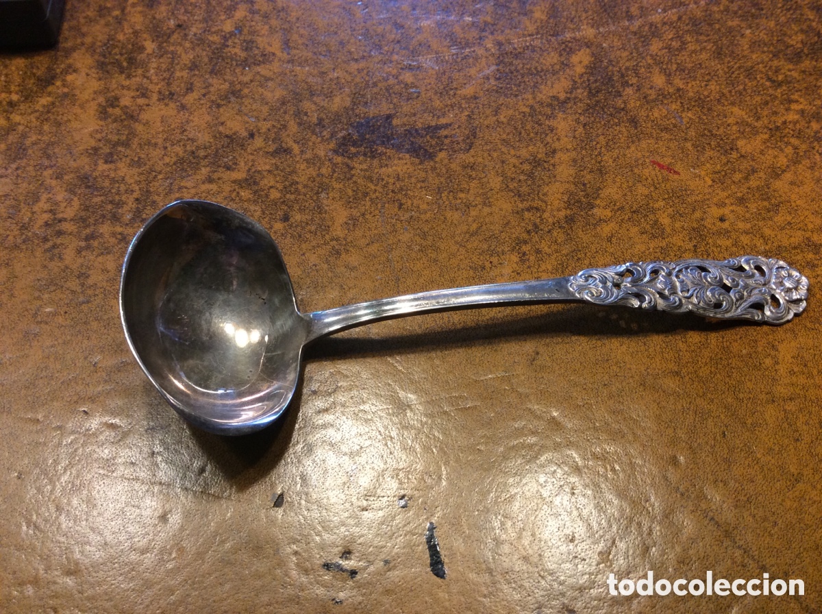 Antig&uuml;edades: Cuchar&oacute;n de salsa plata de ley ingl&eacute;s - Foto 1