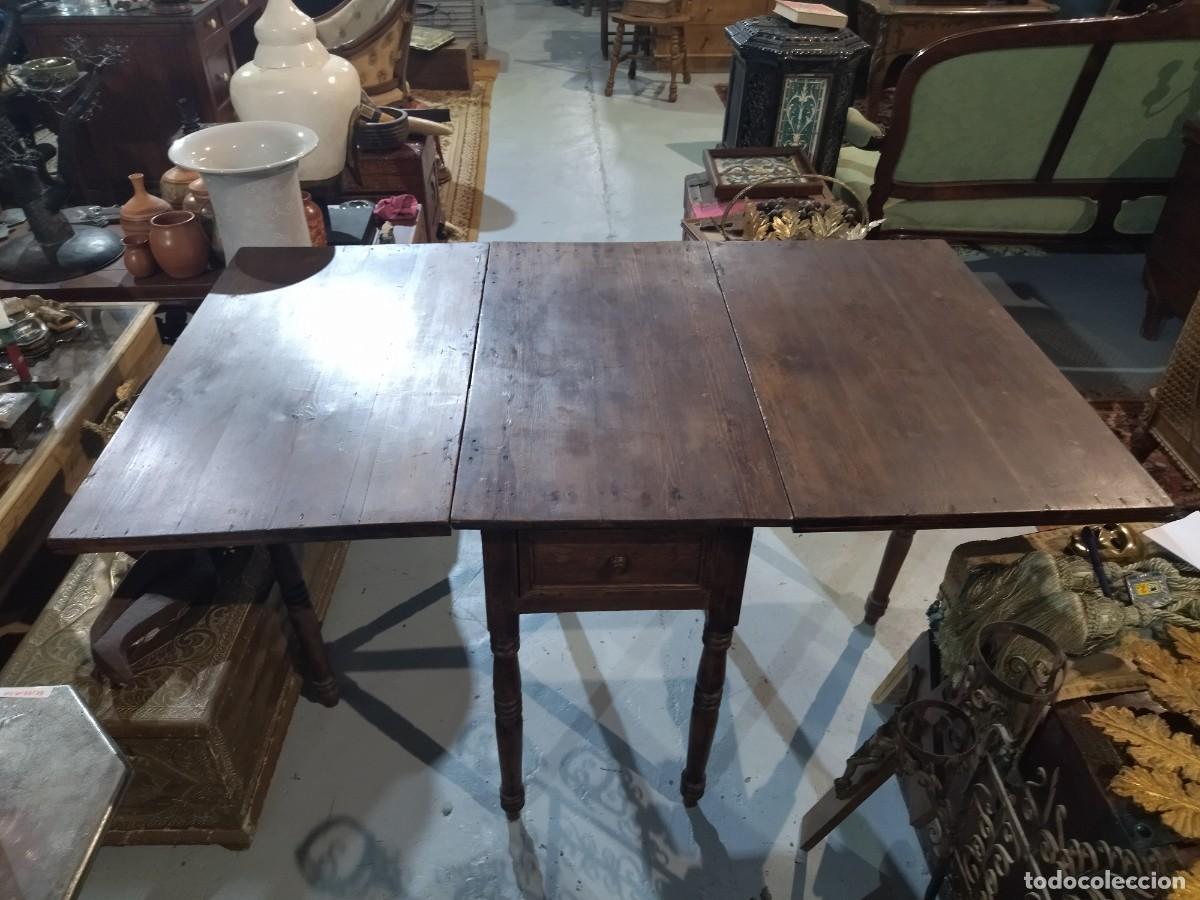 Antig&uuml;edades: Mesa extensible con caj&oacute;n, Francesa R&uacute;stica Antigua. - Foto 5