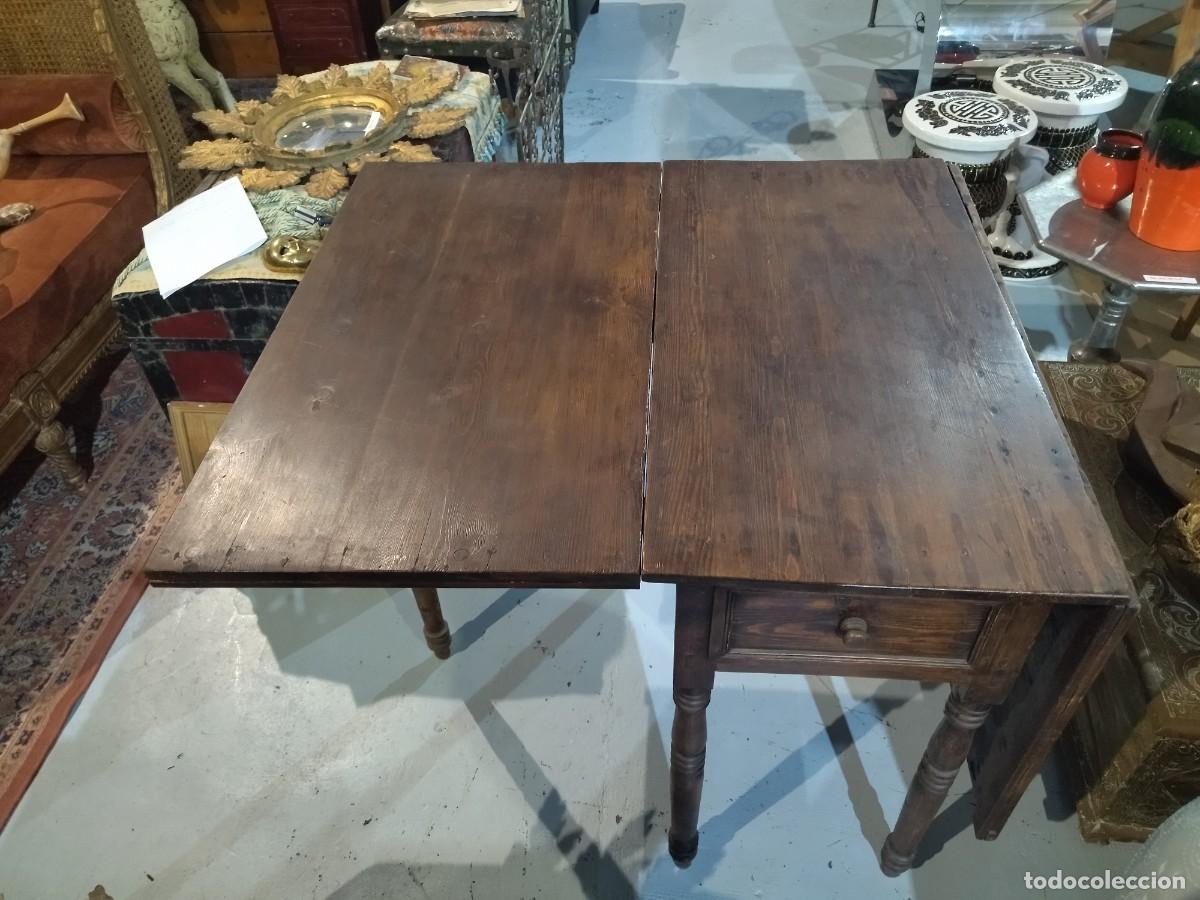 Antig&uuml;edades: Mesa extensible con caj&oacute;n, Francesa R&uacute;stica Antigua. - Foto 6