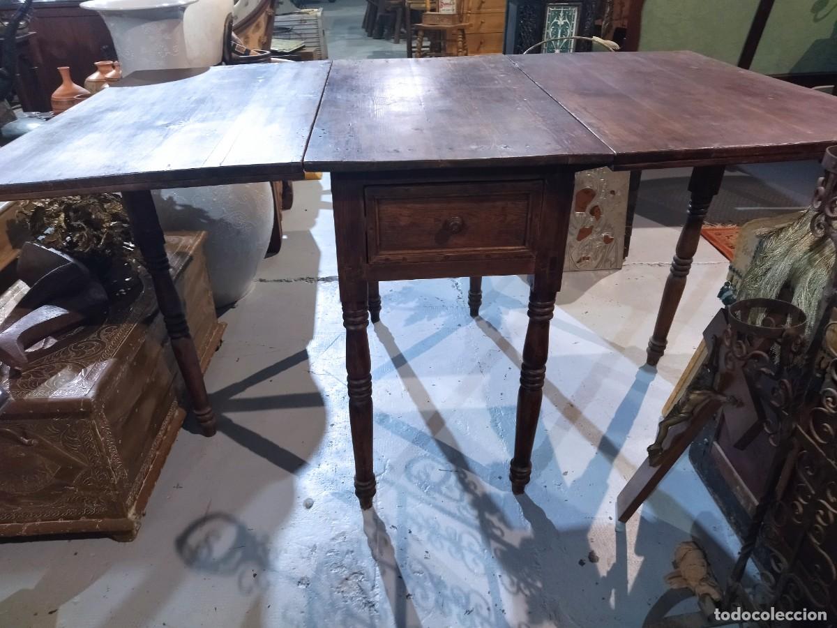 Antig&uuml;edades: Mesa extensible con caj&oacute;n, Francesa R&uacute;stica Antigua. - Foto 12