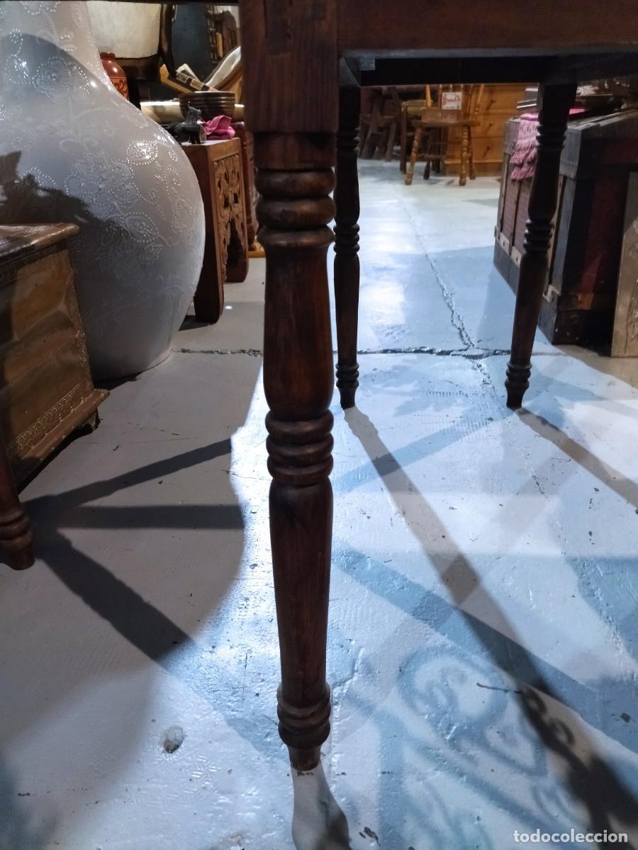 Antig&uuml;edades: Mesa extensible con caj&oacute;n, Francesa R&uacute;stica Antigua. - Foto 15