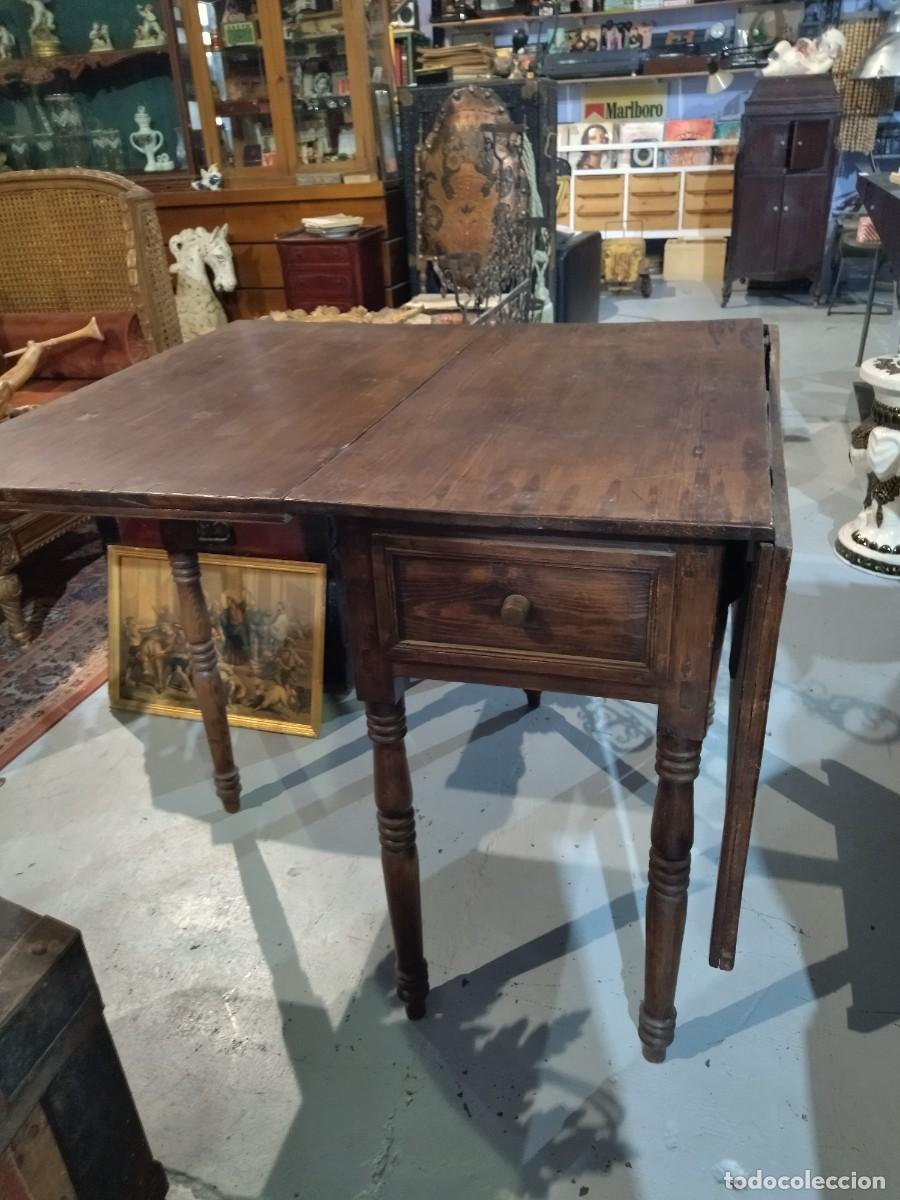 Antig&uuml;edades: Mesa extensible con caj&oacute;n, Francesa R&uacute;stica Antigua. - Foto 2