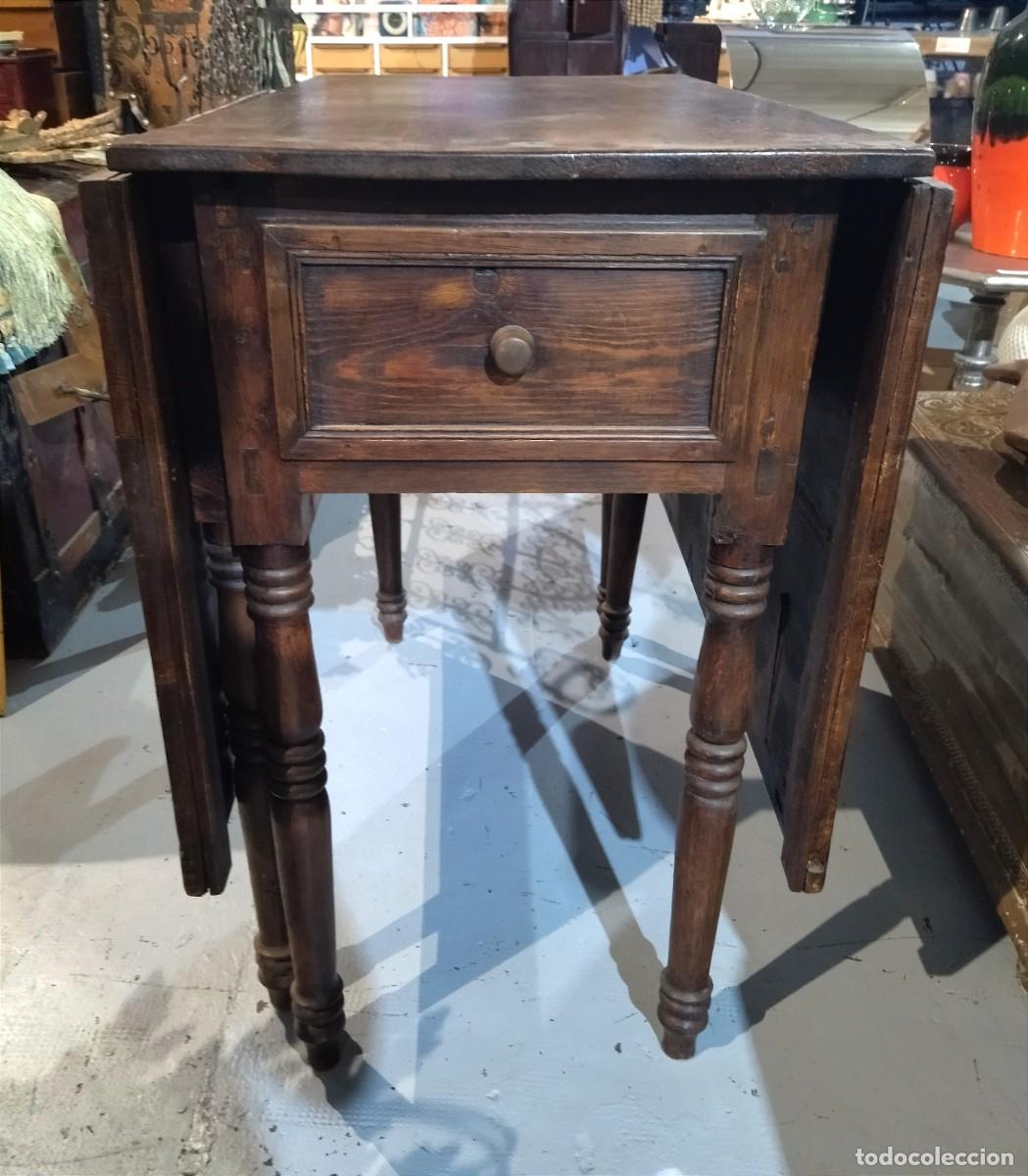 Antig&uuml;edades: Mesa extensible con caj&oacute;n, Francesa R&uacute;stica Antigua. - Foto 1