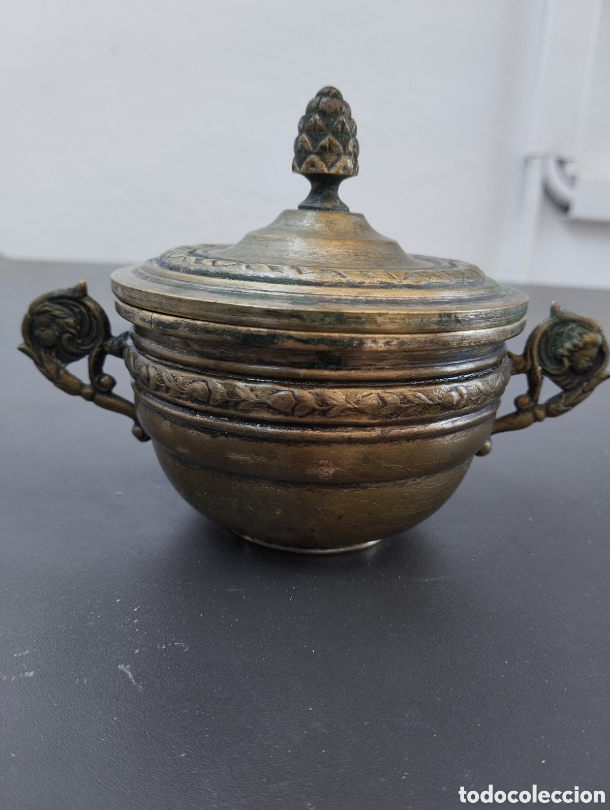 Antig&uuml;edades: lote de cafetera y azucarera de metal - Foto 7