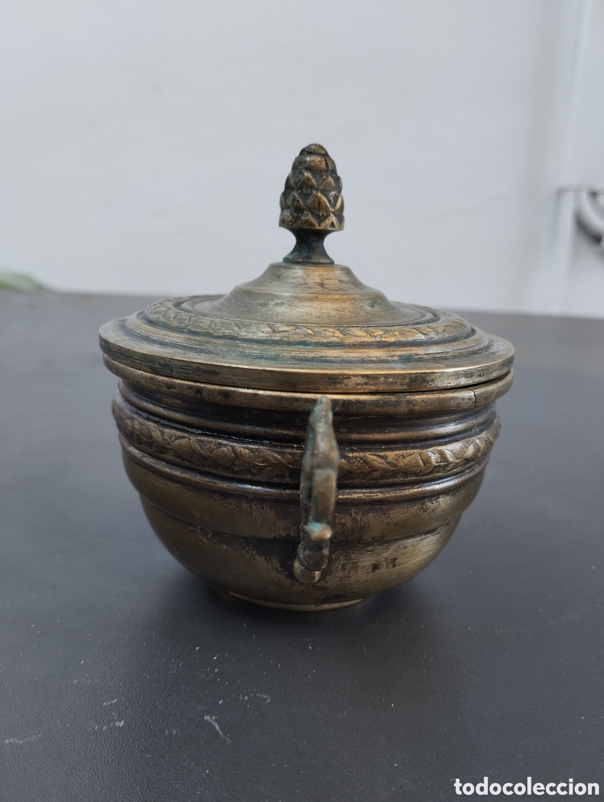 Antig&uuml;edades: lote de cafetera y azucarera de metal - Foto 8