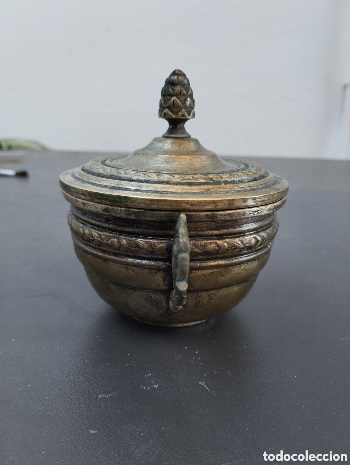 Antig&uuml;edades: lote de cafetera y azucarera de metal - Foto 10