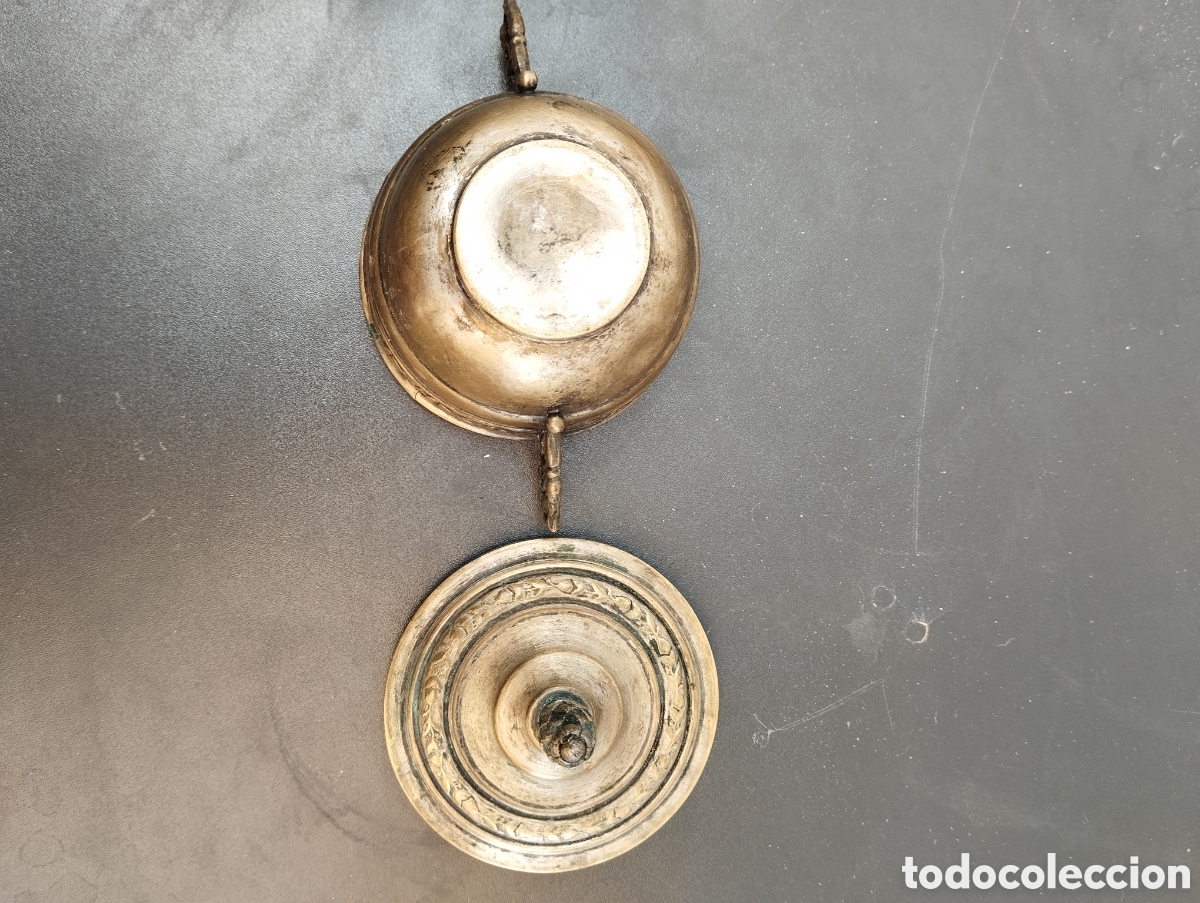 Antig&uuml;edades: lote de cafetera y azucarera de metal - Foto 11