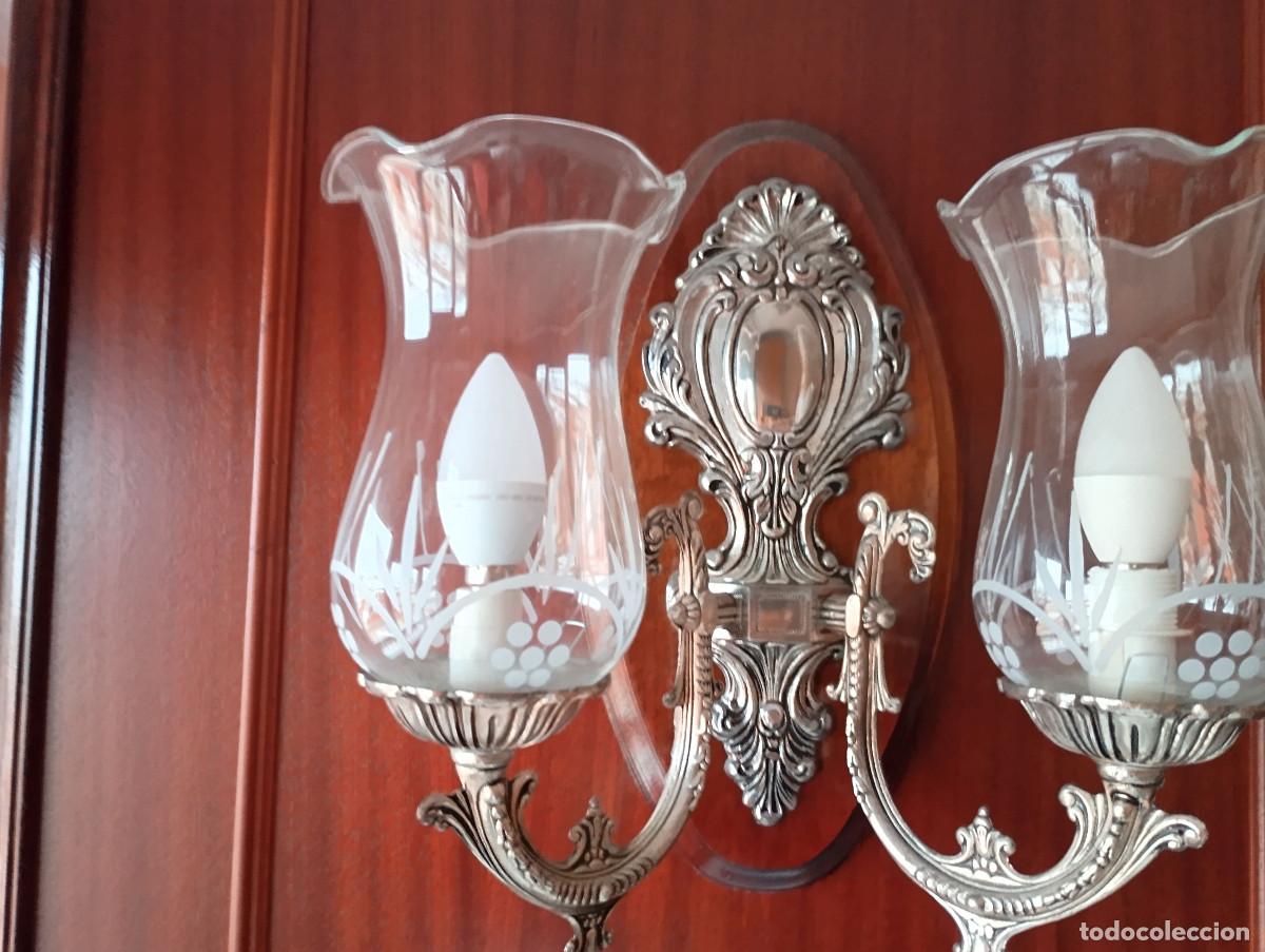 Antig&uuml;edades: aplique de pared cromado plateado - Foto 3