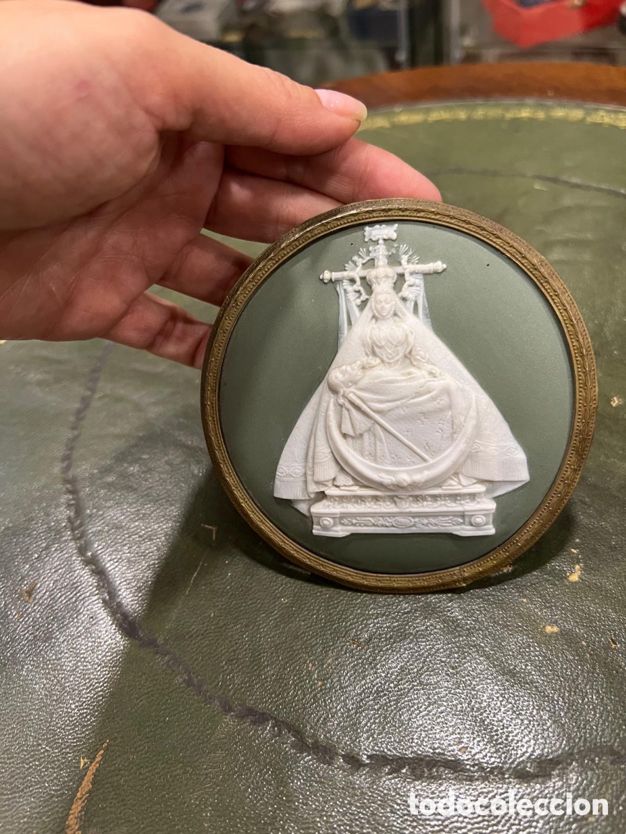Antig&uuml;edades: Bonita placa de una virgen, biscuit - Foto 2