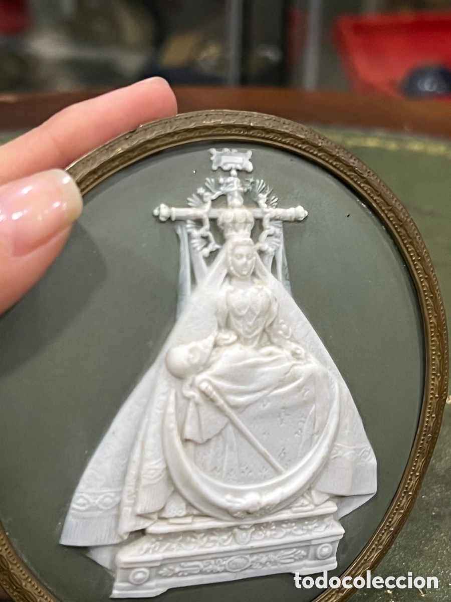 Antig&uuml;edades: Bonita placa de una virgen, biscuit - Foto 4