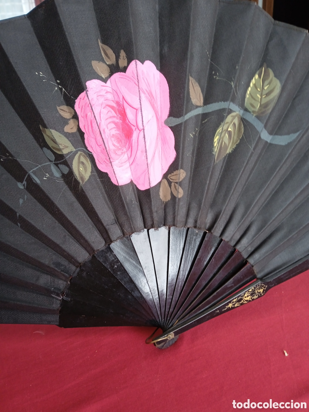 Antig&uuml;edades: Abanico Peric&oacute;n pintado a mano - Foto 4